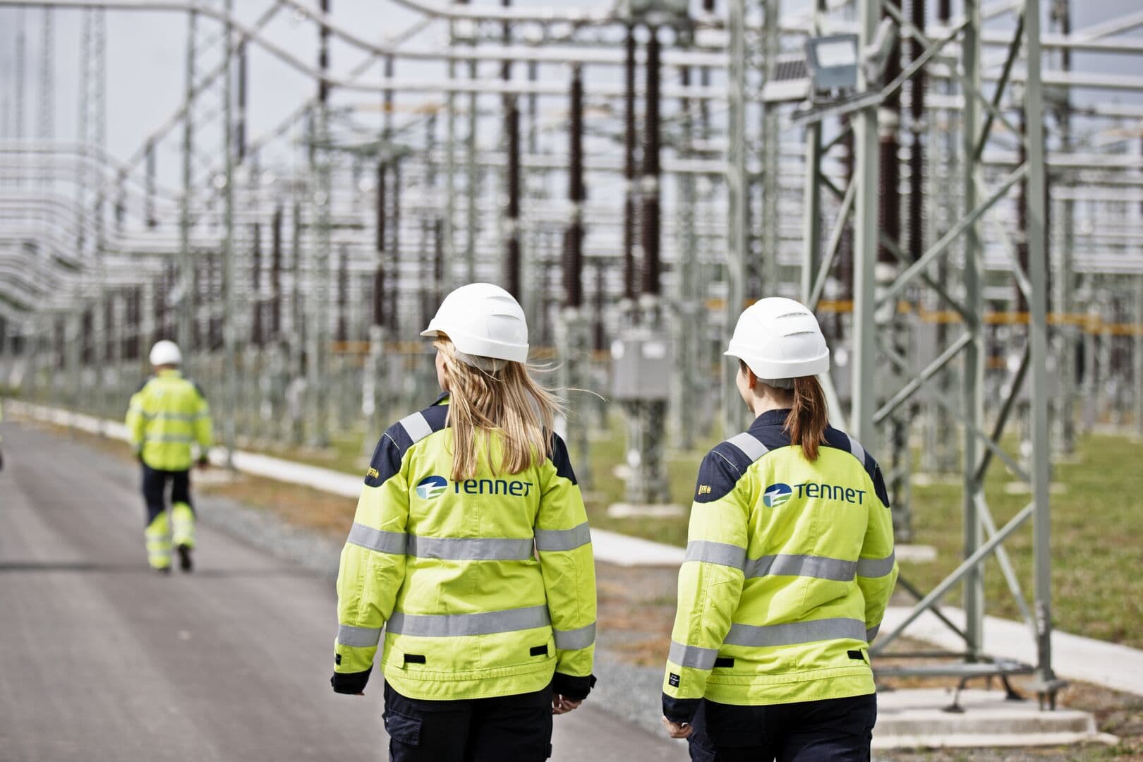 Colleagues at work at a substation