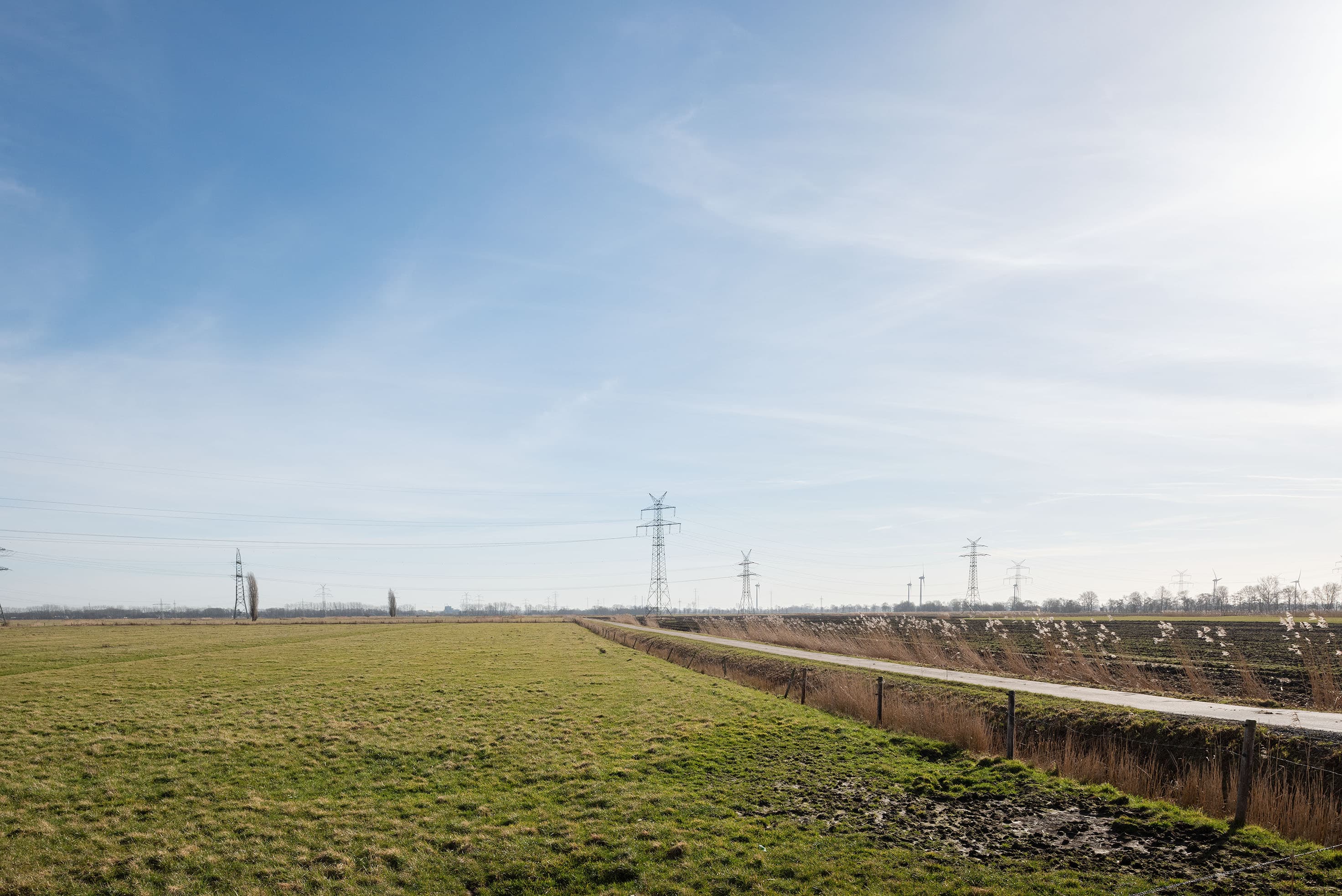 Landscape Northern Germany Conneforde Power Line