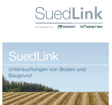 Cover Image SuedLink Flyer Untersuchungen von Boden und Baugrund