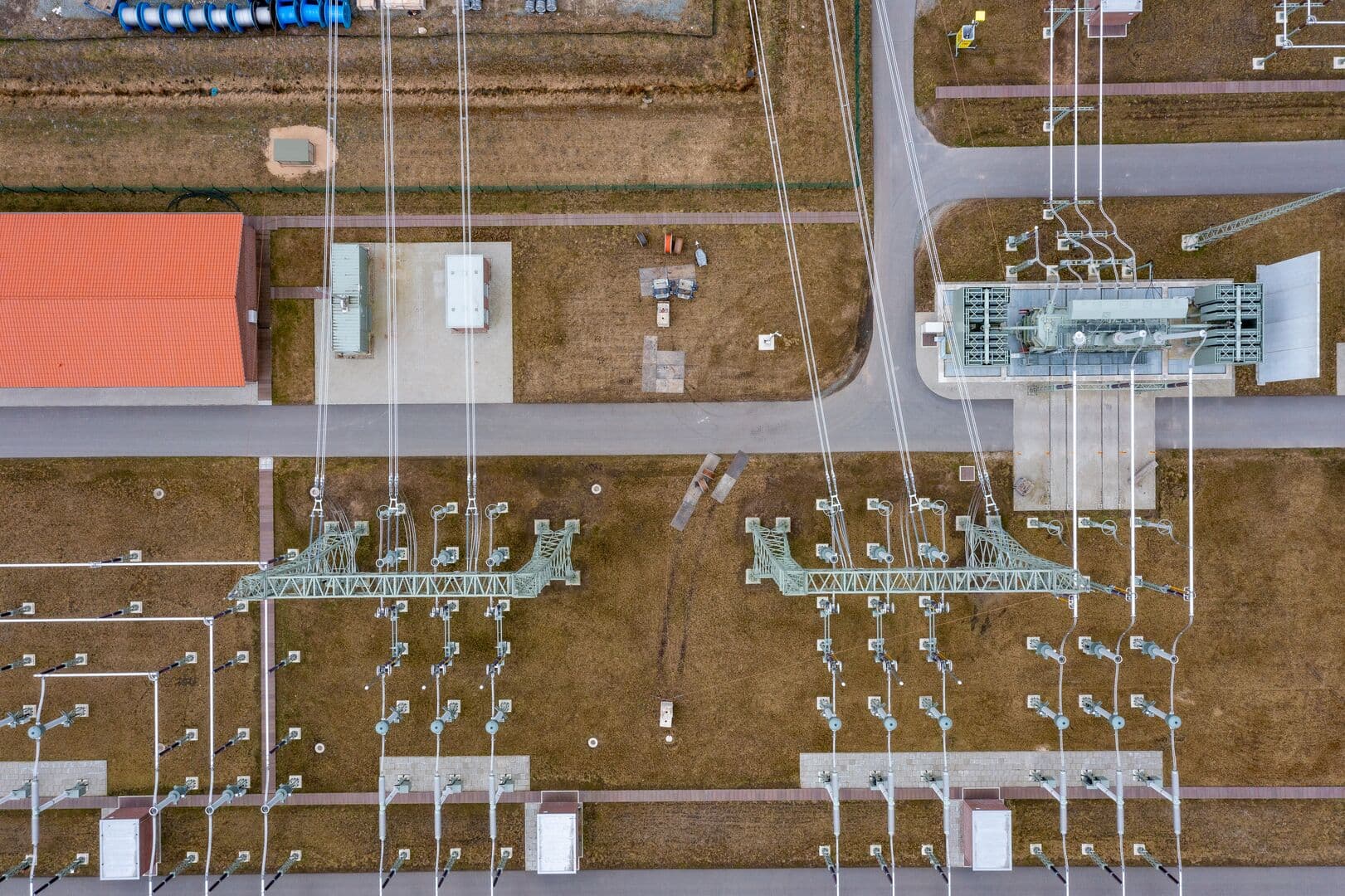 stock substation drone view