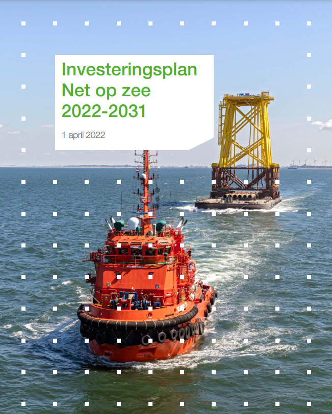 Cover van het Investeringsplan Net op Zee (april 2022)