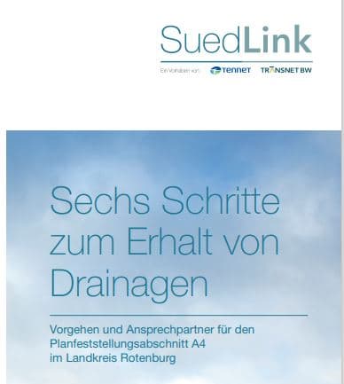 SuedLink Flyer Cover Thumbnail Schritte zum Erhalt von Drainagen A4