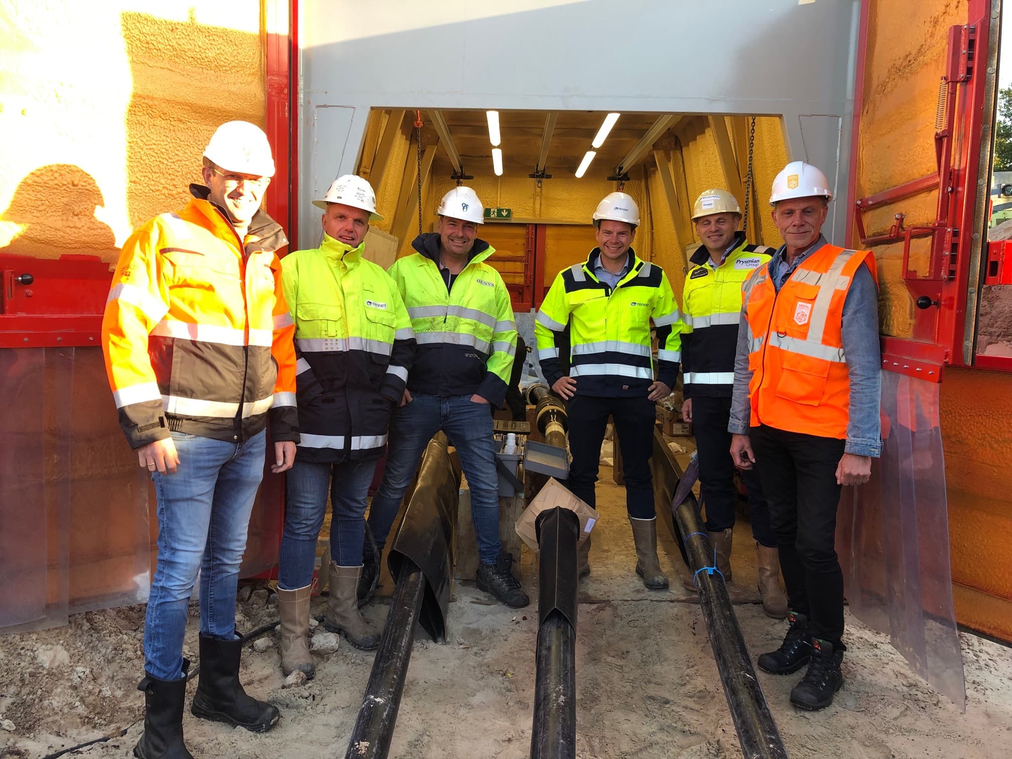 Projectteam bij de hoogspanningsverbinding Tilburg-Noord Best
