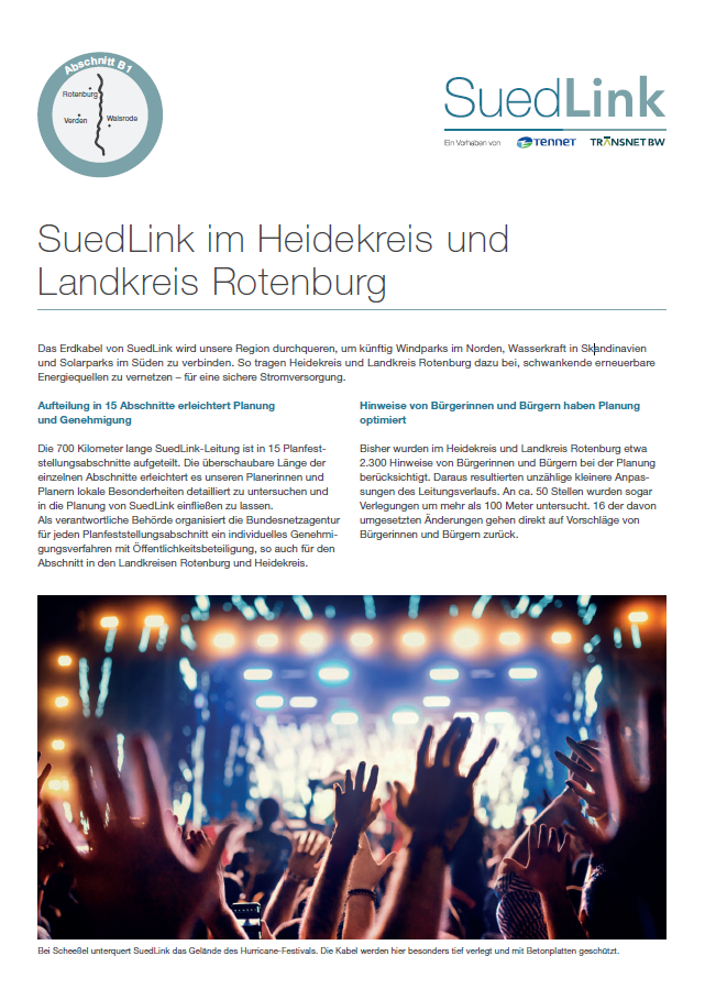 SuedLink im Heidekreis und Landkreis Rotenburg