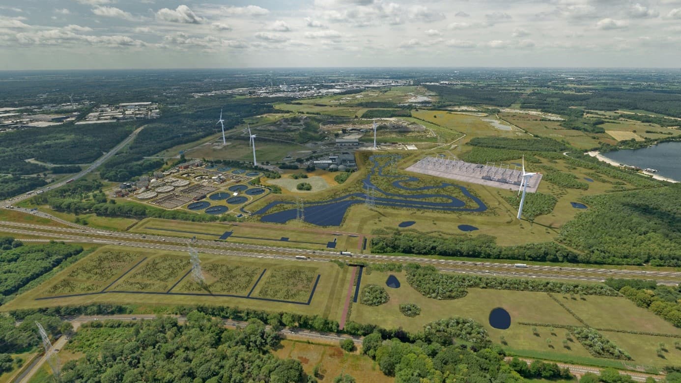 Project Tilburg overzichtsfoto nieuw 380 kV-hoogspanningsstation
