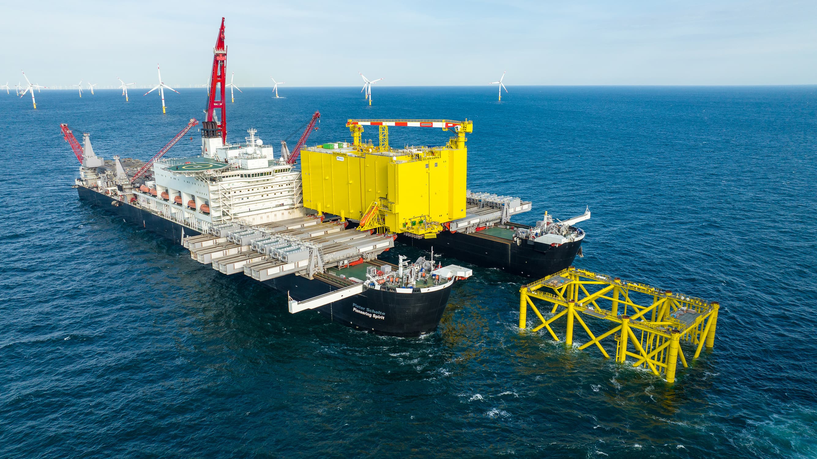 Pioneering Spirit DolWin kappa offshore platform installation