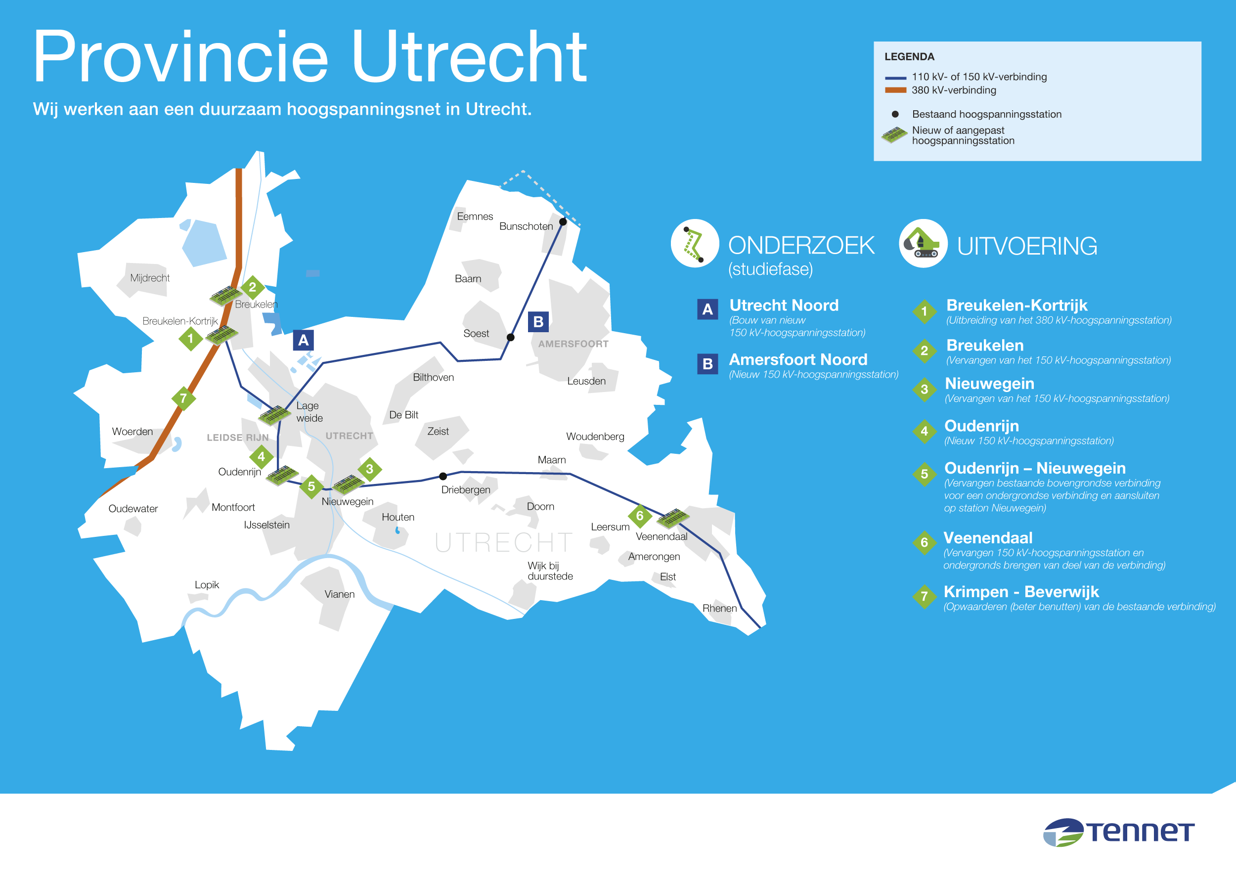 Werkzaamheden TenneT in de provincie Utrecht